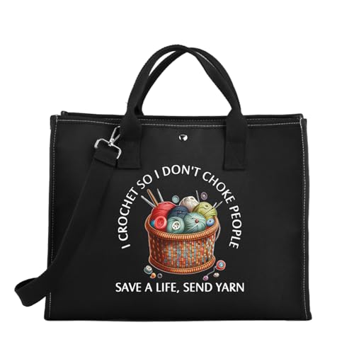 Sac fourre-tout crochet cadeau humoristique pour couturière et adepte du fait-main en coton