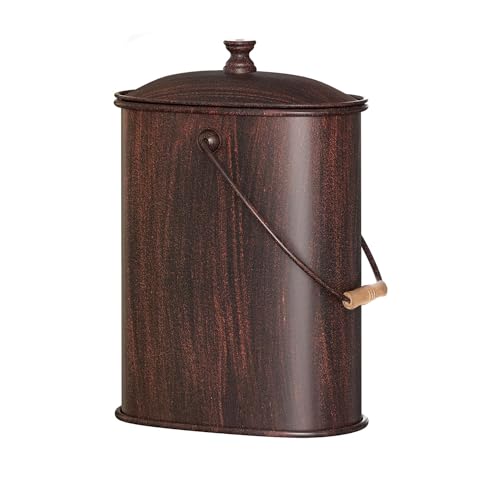 IMIKEYA Kaminascheeimer Aus Metall - Vintage Design Mit Deckel 19x13x13cm