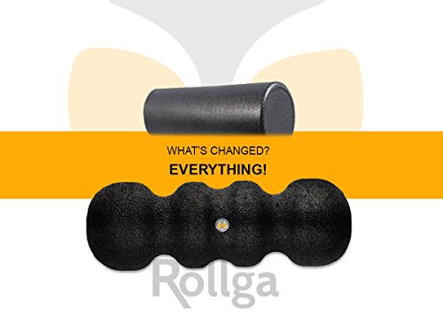 Rollga Pro - The Better Foam Roller For Flexibility, Muscle Recovery, Back & Neck Massage, & Exercise (18" - Pro Hard Density Foam, Black) #TOP4