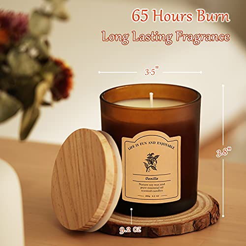 Vanilla Scented Candles For Home, All Natural Soy Wax Candles With Essential Oils, Highly Scented Beeswax Candles, Aromatherapy Candles For Sleep Aid, 9.2Oz, Clean Burning(Vanilla, Coconut) #TOP3