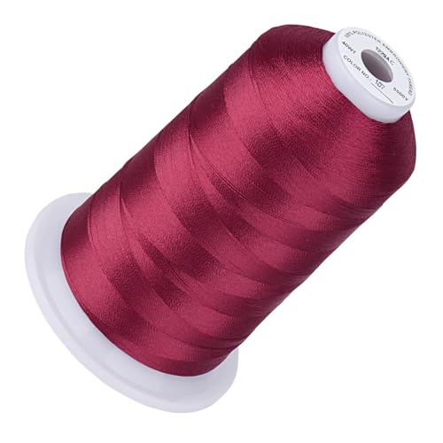 Image of Simthread 5000M 40WT Polyester Embroidery Thread, Dark Fuchsia 107 | 5000M 40WT polyester thread feeds smoothly for machine embroidery, monograms, logos, patches and quilting.
