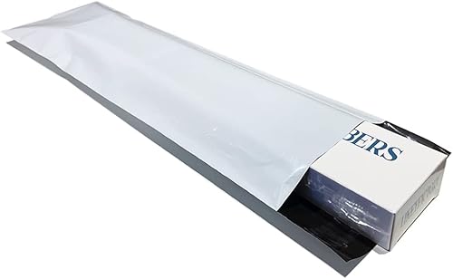 Miniatura 2 de Bolsas largas de polietileno de 6 x 20 pulgadas, 50 unidades, color blanco, de tamaño largo, para envíos, paquetes de almacenamiento de artículos