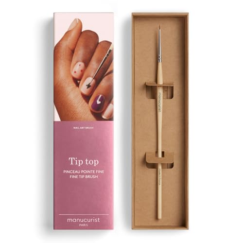 Manucurist Pennello Nail Art Liner – Punta Extra Sottile – Ideale per French Manicure e Disegni da Sottile a Ultra Sottile – Setole Sintetiche Lunghe e Flessibili – Manico in Legno Bombato