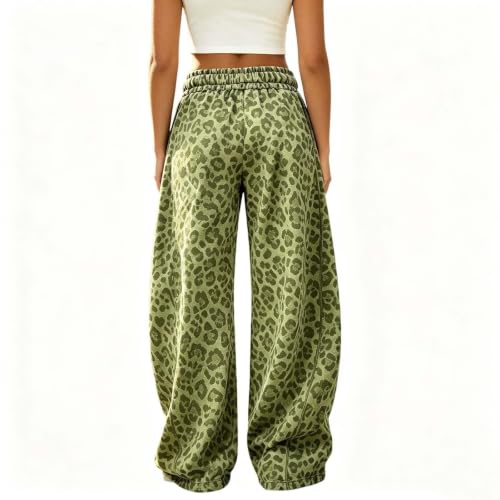 Women Leopard Pants Baggy Fall Wide Leg Sweatpants Lounge Y2K Sweat Pants - image 3