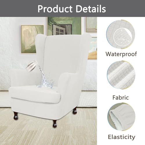 Funda protectora de sillón lavable de alta elasticidad color marrón claro 5