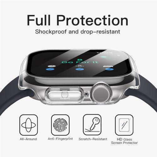 Image of JETech Case with Screen Protector for Apple Watch Series 12 46mm, Clear