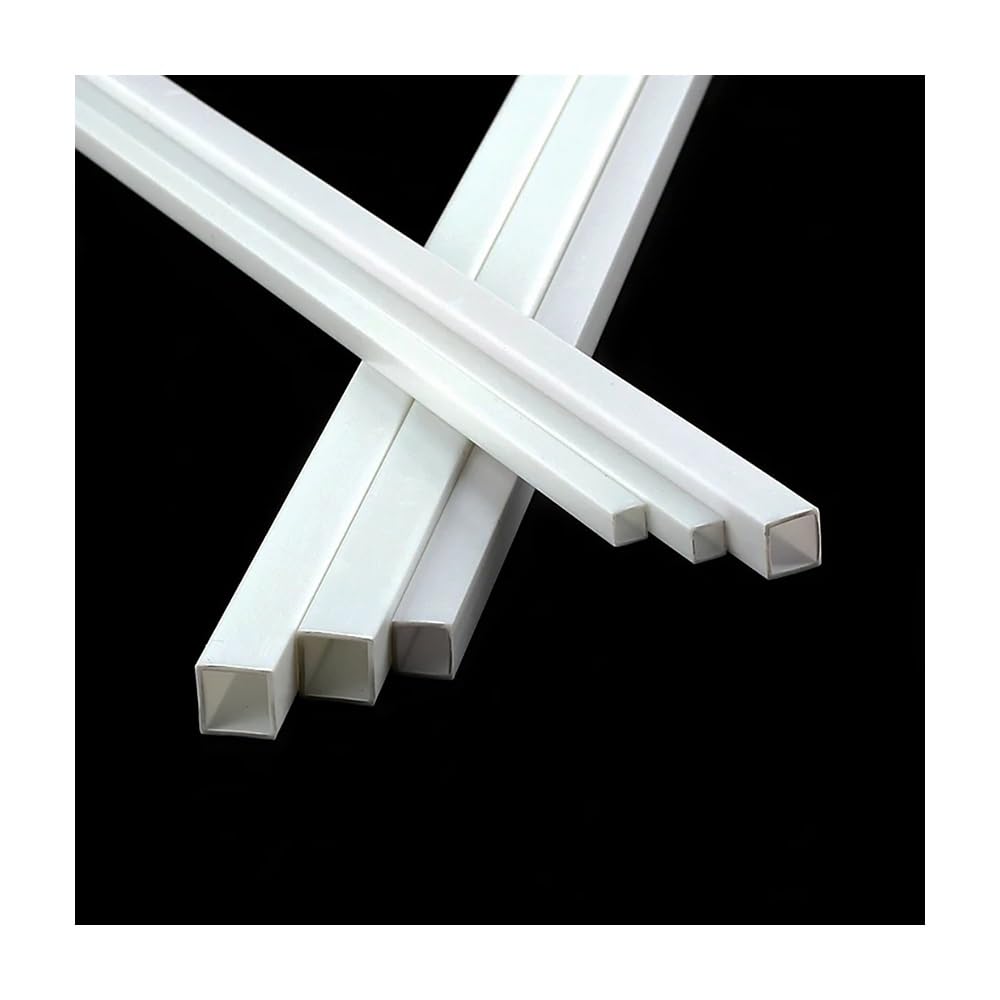 Zestaw rurek kwadratowych ABS – 5 szt. rur plastikowych DIY do modelarstwa, projektów rzemieślniczych i złączy do rur wodnych(50cmx10x10mm)
