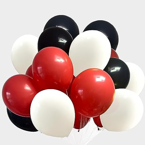 COLORFUL ELVES 300pcs 12 inch red white black Balloons Super Party Balloon Kit Set for Birthday Party Baby Shower wedding new yaer Decorations Cover