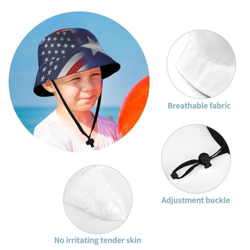 USA and Puerto Rico FlagsChildren's Bucket Hat for Boys and Girls, Breathable Summer Beach Hat54cm4