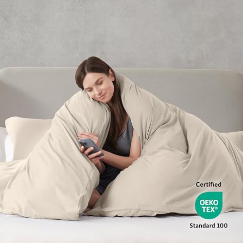 Nestl Linen Duvet Cover Full Size - Soft Double Brushed Full Size Duvet Cover Set, 3 Piece, with Zipper Closure, 1 Duvet Cover 80x90 inches and 2 Pillow Shams by Nestl - Image 3