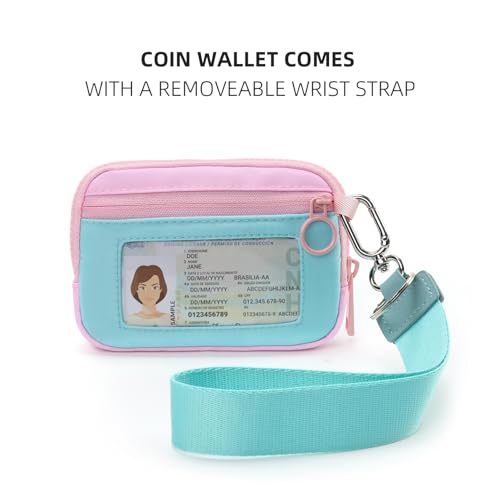Image of The Iris Wallet Zipper Mini Coin Purse Keychain ID Holder Wallet