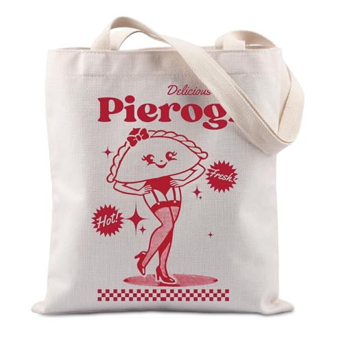 Bolsa tote Lywjyb Birdgot con diseño de pierogi, bolsa de mano para amantes de las empanadillas polacas, ideal como regalo miniatura 1