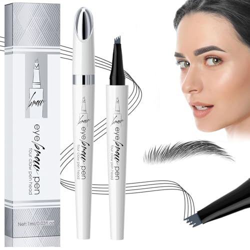 Matita Sopracciglia Waterproof, Magica 3D Impermeabile 4 Punta Sopracciglio Precisa con Punta, Eyebrow Pencil Trucco Naturale di lunga durata Fine Stroke Matita Sopracciglio (3# Grigio)