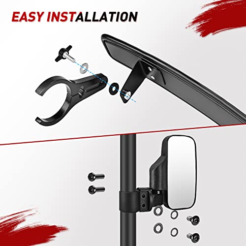 Frokom Utv Side Mirrors And 15" Center View Mirror With 1.75" To 2" Roll Bar Cage Compatible With Polaris Rzr Can-Am Maverick Commander Maverick X3 Viking Rhino Kawasaki Teryx Honda Pioneer #TOP5