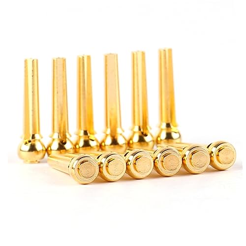 Yardwe 6pcs Acoustic Guitar Bridge Pegs Replacement Brass Guitar String Studs for and Bass