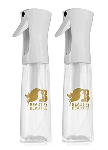 BeautifyBeauties Original Empty Clear Spray Bottle, Continuous Water Mister - 10 Ounce (Pack of 2)