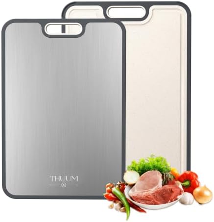 Titanium Cutting Boards for Kitchen, Double Sided Pure Titanium &...