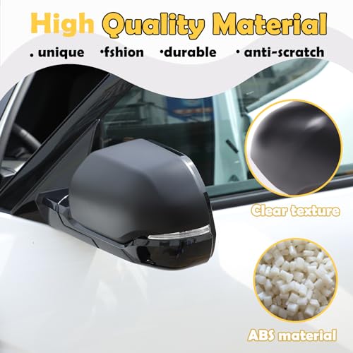 Door Rear View mirror cover Cap Compatible with Toyota Tundra 2022 2023, ABS Full Mirror Covers, Side Mirror Covers Cap Overlay Applicable with turn signal version (matte black) by CHEAYAR - Used condition - Image 3