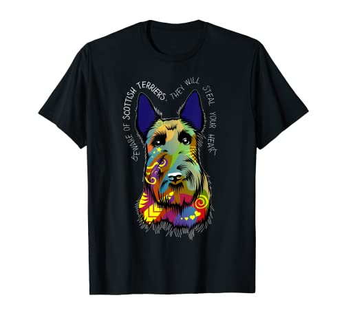 Scottish Terrier Scottie Ilustraciones Pintura Camiseta