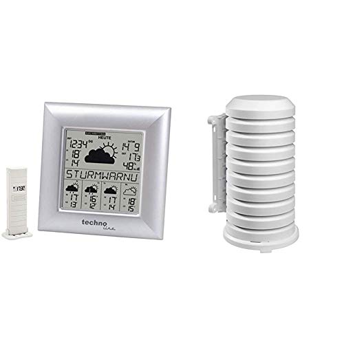 WD 9000 Wetterdirekt - Wetterstation mit Sturmwarnung, Innen- und Außentemperautanzeige, 2,1 x 12,9 x 3,8 cm & TFA Dostmann Schutzhülle für