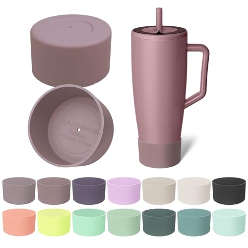 Kaitiaki 2Pcs Silicone Boot Compatible with Brumate Era 40 oz 30 oz Tumbler, Anti-Slip Bottom Sleeve Cover Bumper, Protective Water Bottles Accessories, BPA-Free (Rose Taupe)