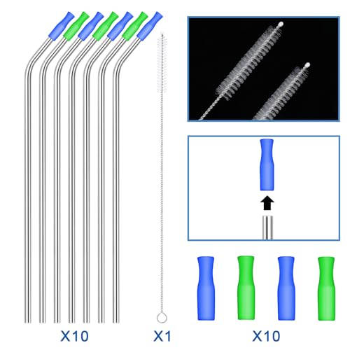 Pitillos de acero inoxidable reutilizables 14 pulgadas 10 pzas miniatura 3