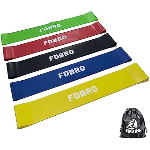 FDBRO Resistance Loop Exercise Bands for Home,Gym Bands for Women,Workout Physical Therapy, Bands for Exercising,Strength with Carry Bag,Set of 5 Cover