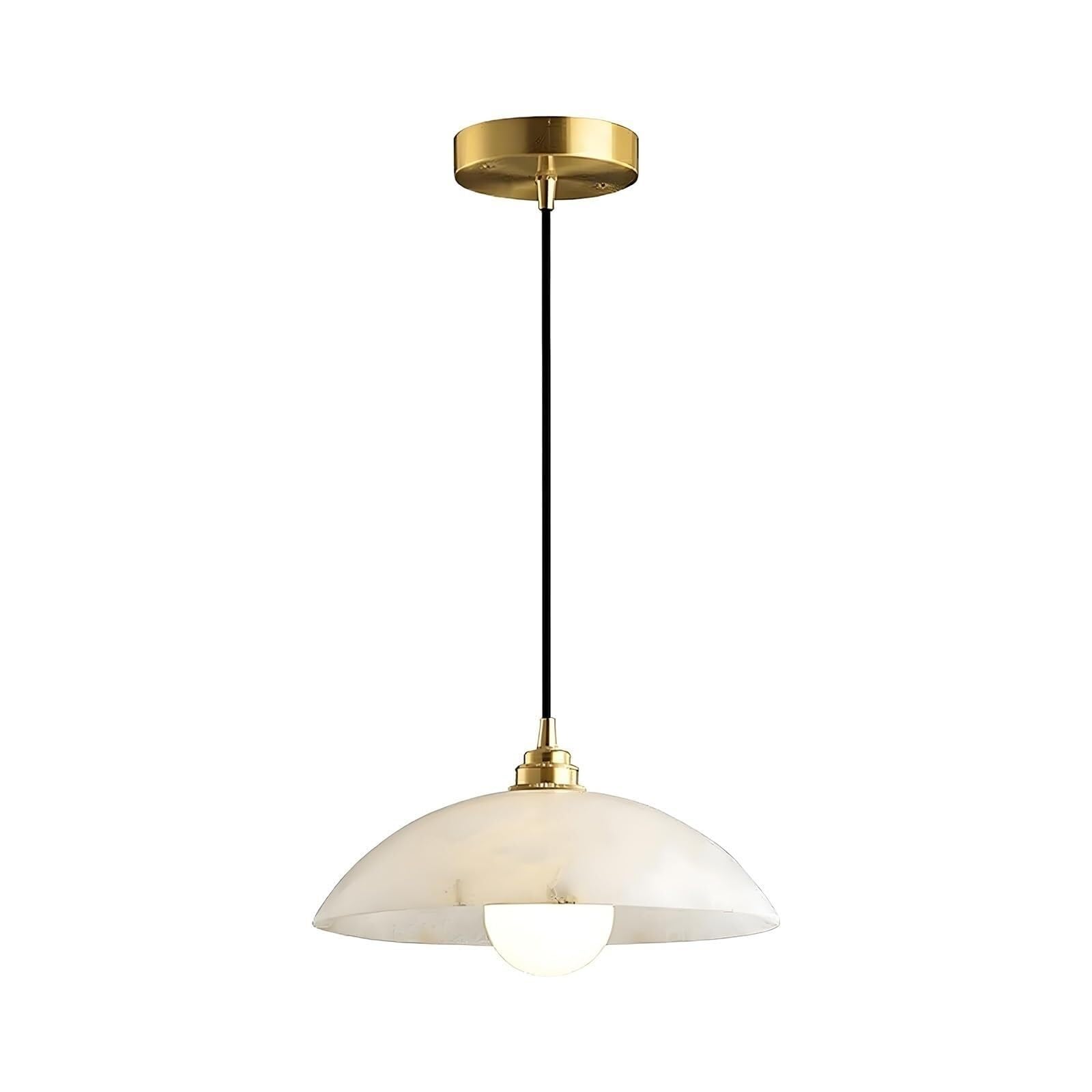 Lustre en albâtre et marbre blanc, suspension lumineuse îlot de cuisine