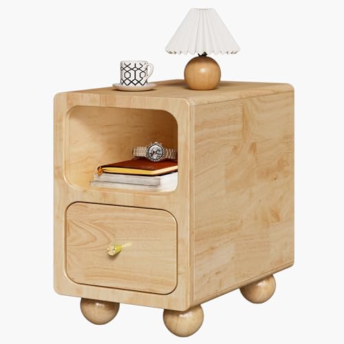 MVPSONAG Solid Wood Night Stand Natural Finish