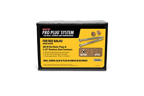 Pro Plug System Plug & Fastener Kit For Red Balau - 350 Count-Plugs 5/16" Diameter #TOP3