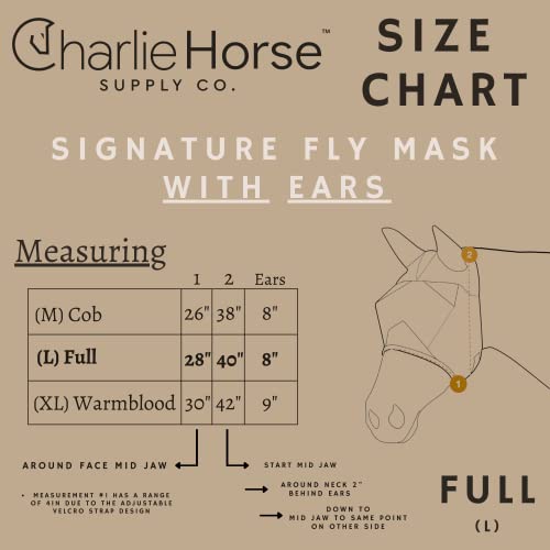 Charlie Horse Fly Masks For Horses With Ears, Durable Stretch Horse Fly Mask With Ears, Comfortable Fly Mask For Horses, Equine Fly Mask Horse Eye Protector With Horse Supplies Storage Bag, (L) -Horse #TOP5