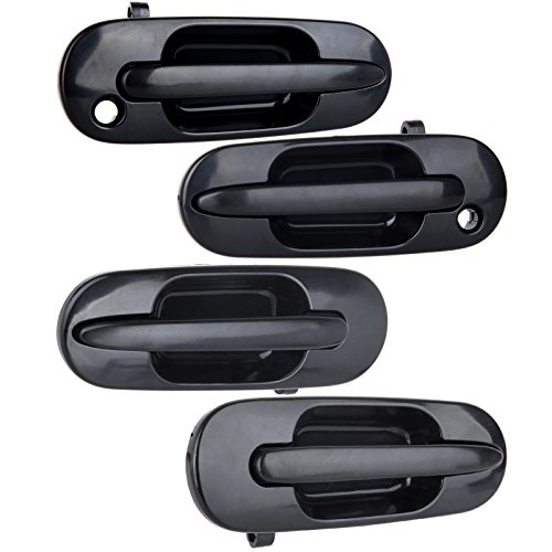 ECCPP Door Handles Exterior Outer Outside Passenger Driver Side Front Rear for 1997 1998 1999 2000 2001 for Honda for CR-V Black(4pcs)