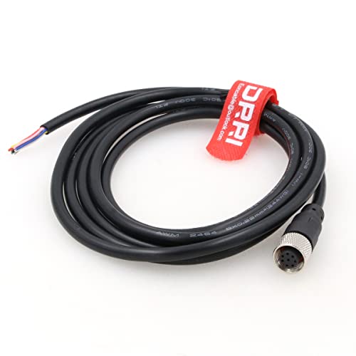 DRRI M12 8-Pins Female Sensor Connector to Fly Lead Waterproof Electrical Shield Cable for Automation Application (M12 8P Female Cable)