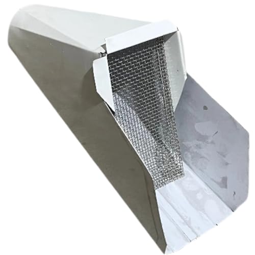 3x4 Downspout Cleanout with Screen - Professional Aluminum Debris Guard - Prevents Underground Clogs - Ground-Level Access - Fits 6" Gutters - 80 White