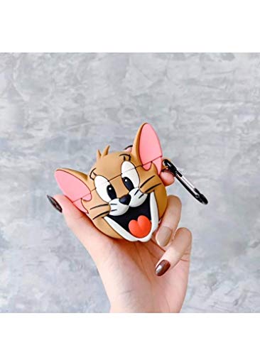 Image of Techmount Designer 3D Cartoon Cover for Airpods pro 2 2022 Launch, Protective Silicone Case Compatible with Airpods Pro GEN-2 (2022) Only (NOT for Any Other AIRPODS) (Brown Jerry)