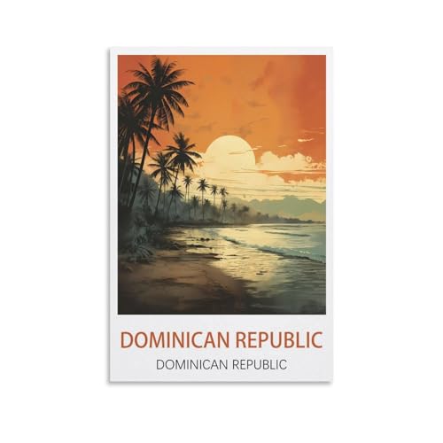 HXHNFERR Posters de voyage vintage de la République dominicaine 20 x 30 cm, affiches murales et images d'art imprimées pour décoration de chambre à coucher