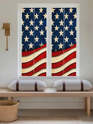 Película de privacidad para ventana temática bandera americana 35.4 x 78.7 pulgadas miniatura 3