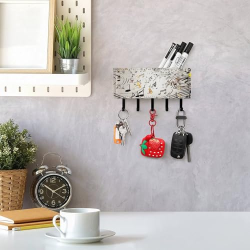 Colgador para llaves autoadhesivo con silueta de música para evitar pérdidas 8