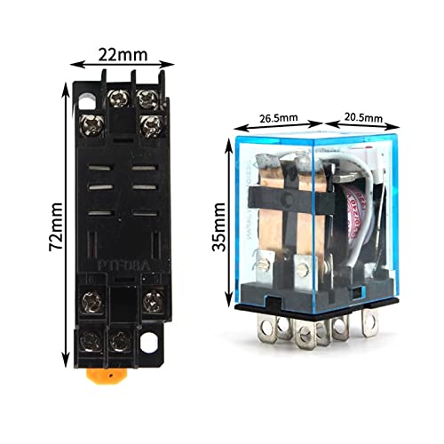 Relais micro électromagnétique LY2NJ A 110V avec socle 8 broches pour commutation stable - 2