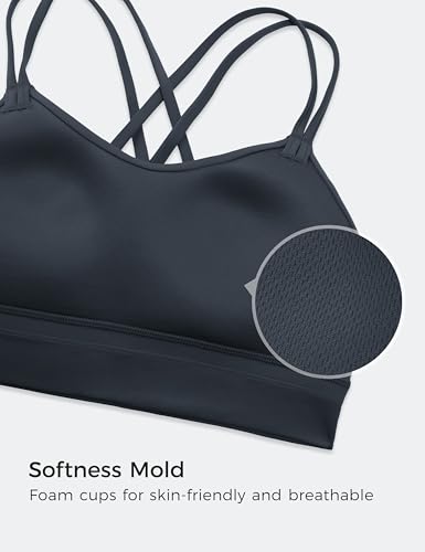 Image of CRZ YOGA Softness Mold Butterluxe Sports Bras | Molded Cup, Light Support, Yoga, Extremely Soft, Longline, Strappy Back, Scoop Neck, for Women