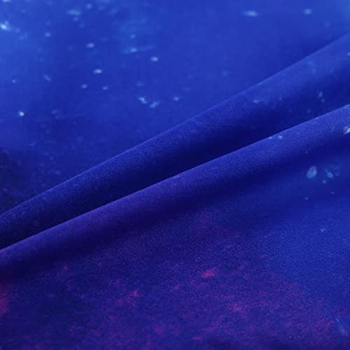 Sdiii 4Pcs Blue Galaxy Bedding Collection Twin Size Out Space Bedding Sheet Set With Flat & Fitted Sheet, Pillowcase For Boys, Girls And Kids #TOP2