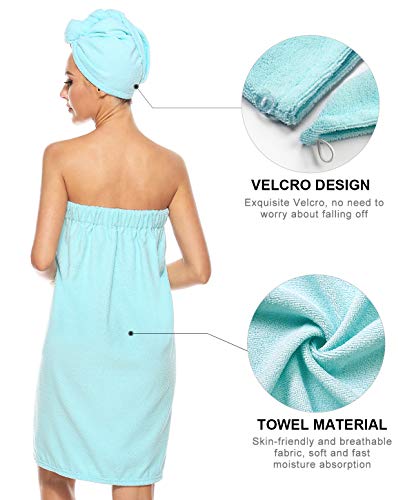 Kniffi Women's Spa Wrap & Hair Towel Body Wrap Adjustable Closure Bathrobe3