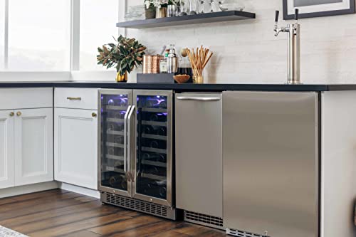 Edgestar CWR5631FD 30-Inch 56 Bottle Built-In Dual Zone French Door Wine Cooler thumb #3