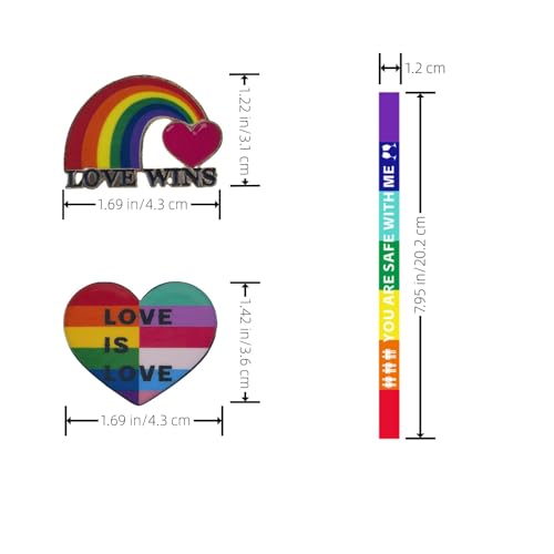 Image of Rainbow Gay Pride Silicone Bracelets, LGBTQ Rubber Bracelet with Temporary Tattoos Stickers Pride Month Accessories for Women Men Bags