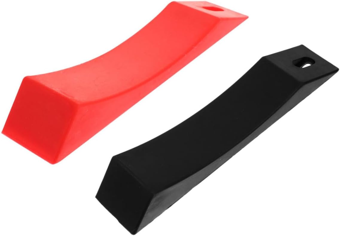 KICHOUSE 2Pcs Barbell Plate Loading Aid Black Red Deadlift Mat for Weightlifting Accessories Noise Reduction Sound Dampening for Home Gyms and Fitness Centers