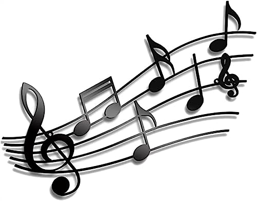 Arte Pared Metal Nota Musical Decoración Notación Arte Clave Sol Escultura Colgante For El Hogar Decoración For El Hogar Notas Musicales De Pared For Estudio En Casa Sala De Estar Dormitorio ( Size :