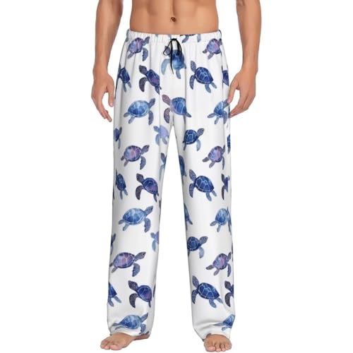 Turtle Coral Ocean Mens Pajama Pants Cozy Lounge Baggy Lightweight Pj Pants Lounge Bottoms With Elastic Waist