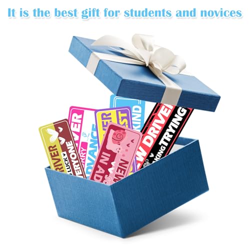 Image of 6Pcs Magnetic Car Stickers for Beginners, Removable Lovely Student Driver Sticker Magnet Supplies for Car, Keep Your Distance Safety Sign Suitable for Novice Drivers & Students