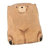 Grazioso ornamento a forma di orso: grazie alle sue dimensioni compatte, questa statuetta di orso in legno è facile da esporre in una varietà di ambienti, aggiungendo un tocco di fascino rustico ovunque venga posizionata, statua di orso in legno