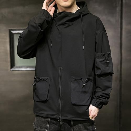 Mens Athletic Hoodies Sport Jackets Slim Fit Drawstring Hooded Outwears Stand Collar Sweatshirts Outdoor Coat4
